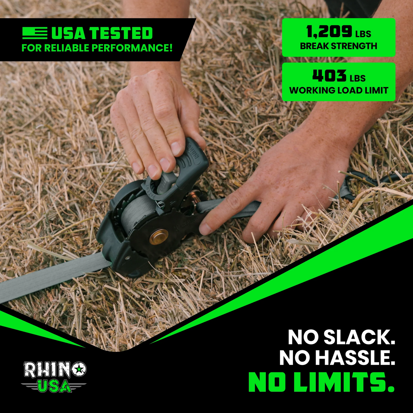 Rhino Retractable Ratchet Straps