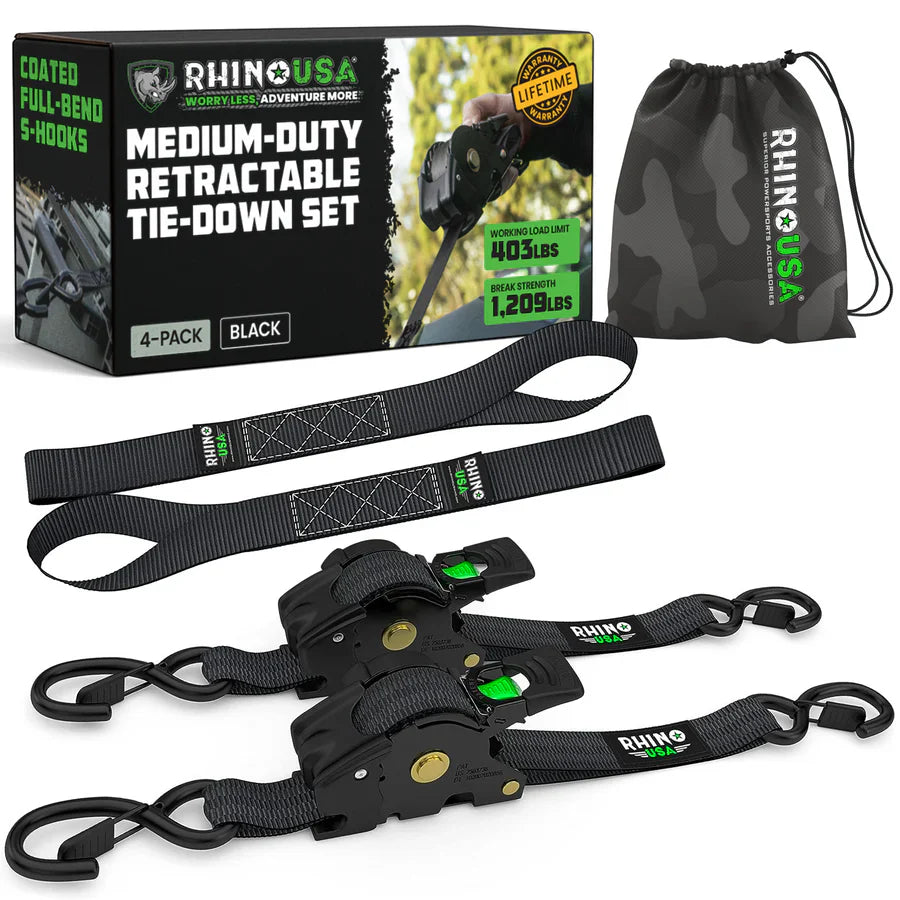 Rhino Retractable Ratchet Straps