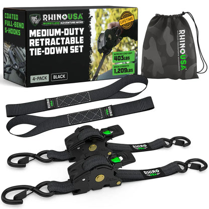 Rhino Retractable Ratchet Straps