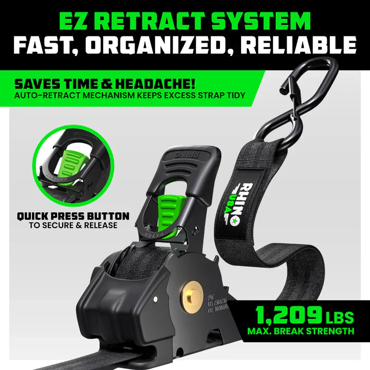 Rhino Retractable Ratchet Straps