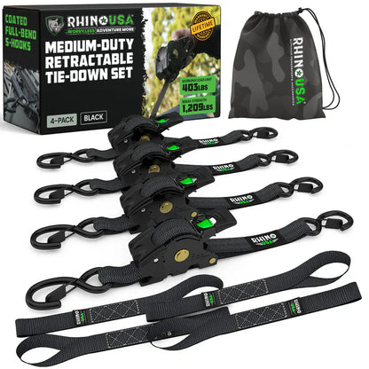 Rhino Retractable Ratchet Straps