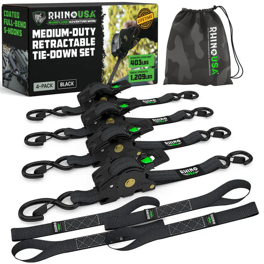 Rhino Retractable Ratchet Straps