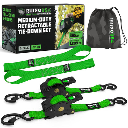 Rhino Retractable Ratchet Straps