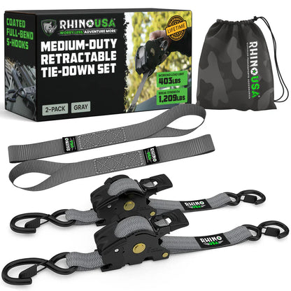 Rhino Retractable Ratchet Straps