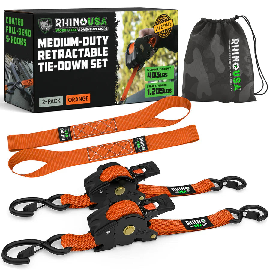 Rhino Retractable Ratchet Straps