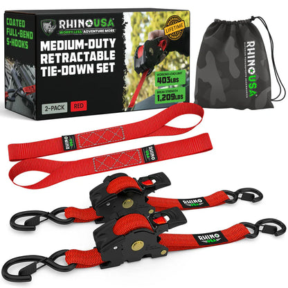 Rhino Retractable Ratchet Straps