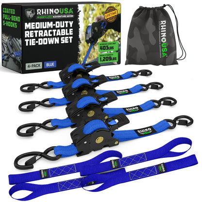 Rhino Retractable Ratchet Straps