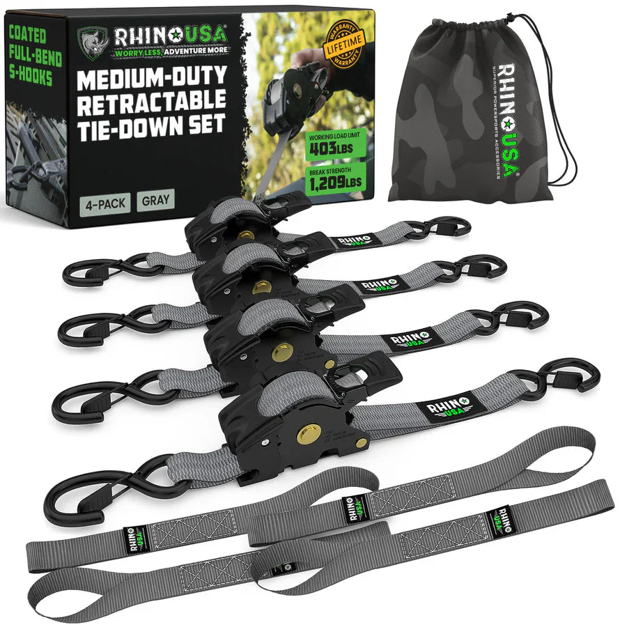 Rhino Retractable Ratchet Straps