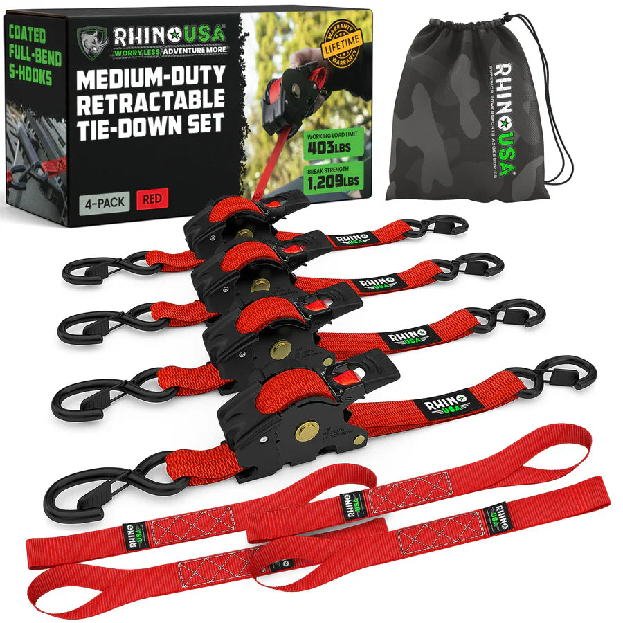 Rhino Retractable Ratchet Straps