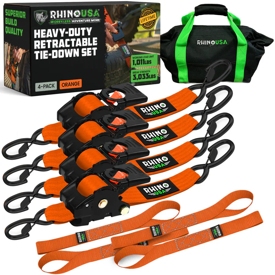 Rhino Retractable Ratchet Straps