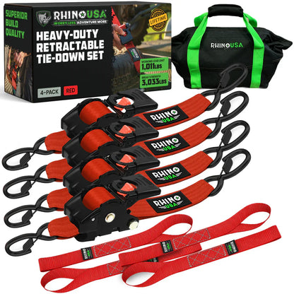 Rhino Retractable Ratchet Straps